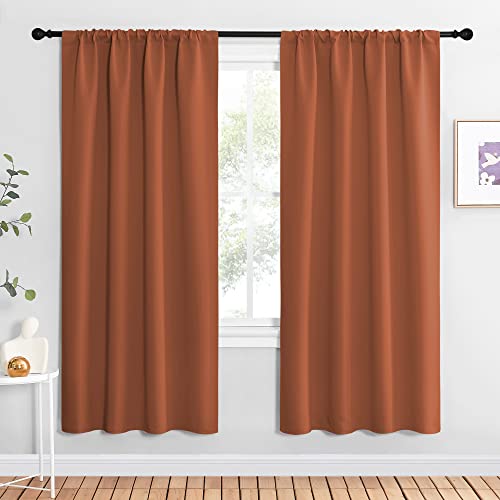 NICETOWN Blackout Curtains - Thermal Insulated Drapes, 42x72 in Burnt Orange, 1 Pair