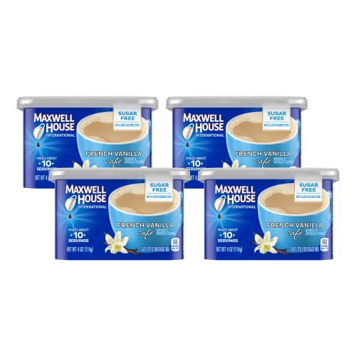Maxwell House French Vanilla Sugar-Free Coffee Mix 4.5oz Canisters - Pack of 4
