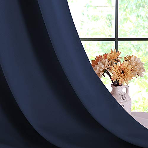 NICETOWN Blackout Curtain Panels - Energy Saving Insulated Drapes (Navy, 60x84 inch)
