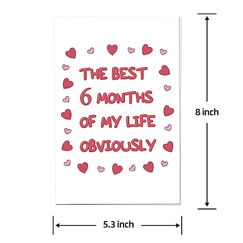 Half Year Anniversary Card for Girlfriend or Boyfriend - 6 Month Gift