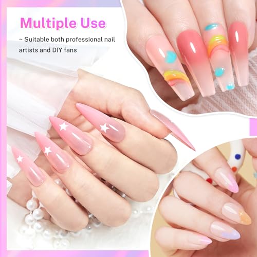 JODSONE 100PCS Soft Nail Sponges with Grabber Pen for Gradient Art
