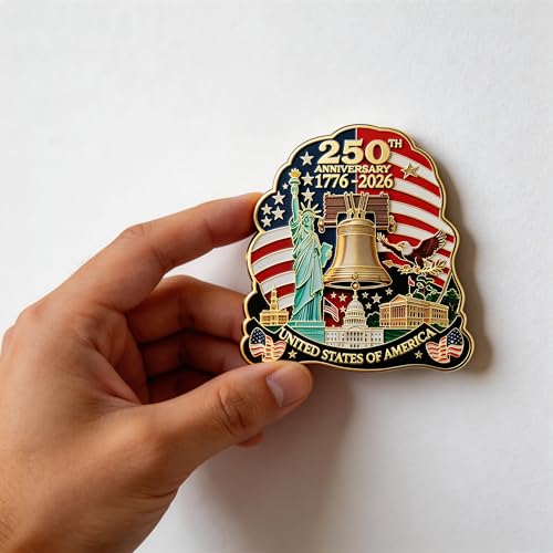 250th Anniversary USA Fridge Magnet - Statue of Liberty & Eagle
