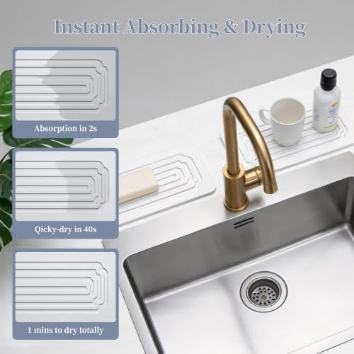 2 PCS Quick-Drying Diatomite Stone Tray - White Water Absorbent Sink Mat