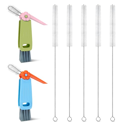 3-in-1 Cleaning Brush Set for Cup Lids & Straws - 7 Pcs