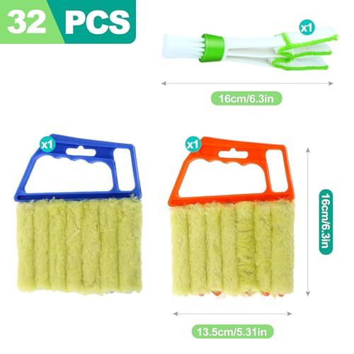 7-Finger Blind Cleaner Tool Set - 4-Pack Dusting Brush Kit