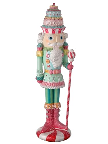 Resin Peppermint Nutcracker Figurine - 22 Inch Christmas Tabletop Decor