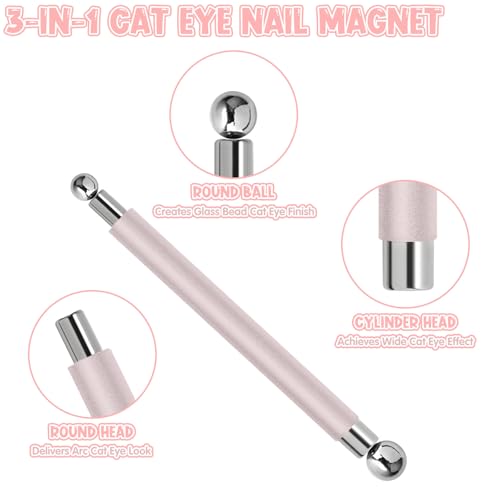 8-Piece Cat Eye Magnet Set for Nail Art & Gel Polish Designs