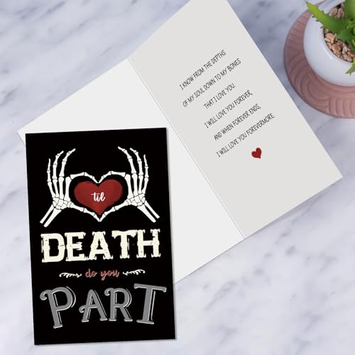 Gothic Skeleton Wedding Vows Card for Groom and Bride