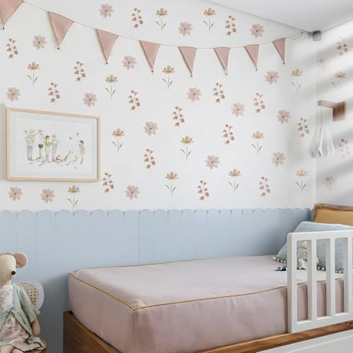Boho Watercolor Nursery Wall Stickers - 4 Removable Decals