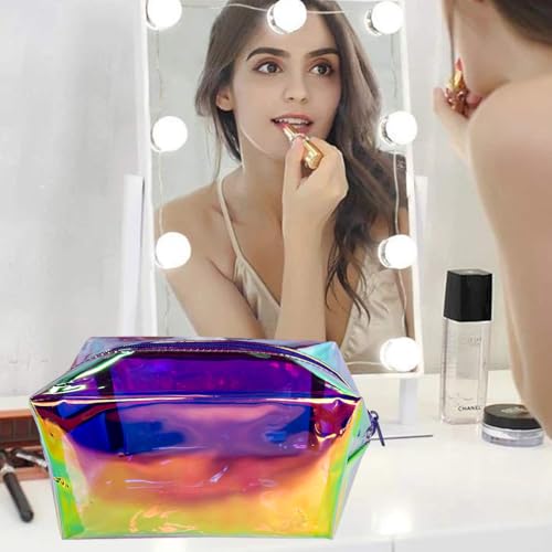 TotePrint Purple Holographic PVC Waterproof Cosmetic Toiletry Bag