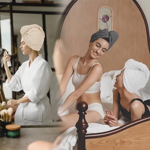 MaopaoBeauty Grey Microfiber Hair Towel - Absorbent Twist Wrap for Curly Hair