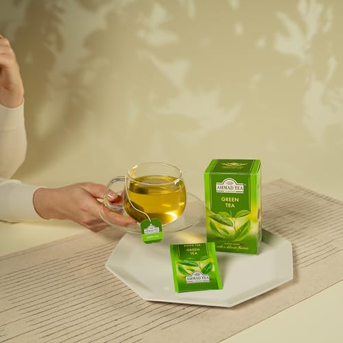 Ahmad Tea Green Tea Pure, 20 Count Tagged Tea Bags (1.4oz)