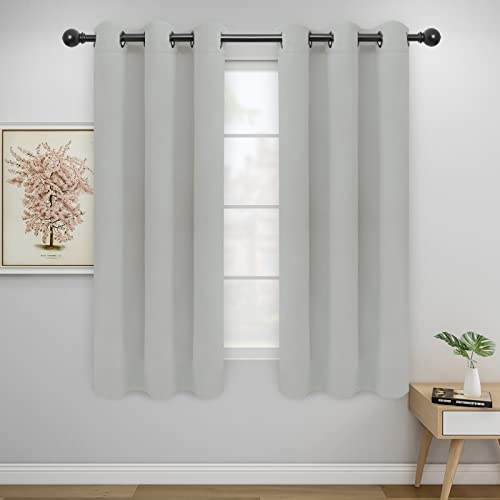 Easy-Going Thermal Blackout Curtains, Greyish White, 46x63 Inch (Set of 2)