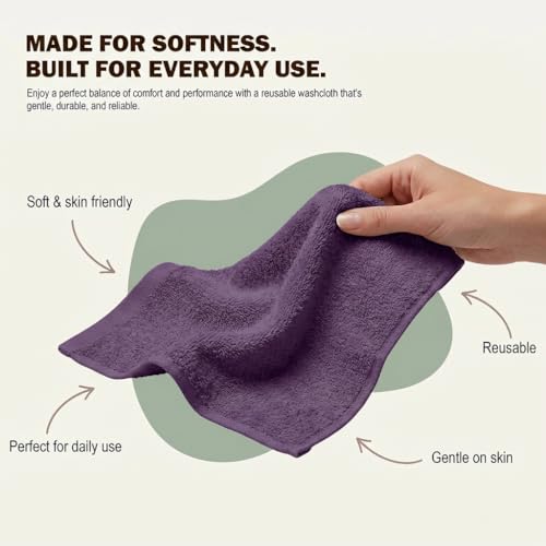 Utopia Towels 24-Pack 100% Cotton Washcloths - 12x12 Inch, Plum