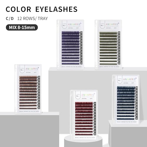 ANNAFRIS Colored Individual Eyelash Extensions Soft Natural Mix