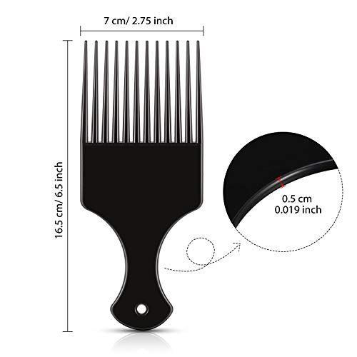 Yaomiao 6-Piece Plastic Afro Hair Combs, 6.5-Inch Styling Tool