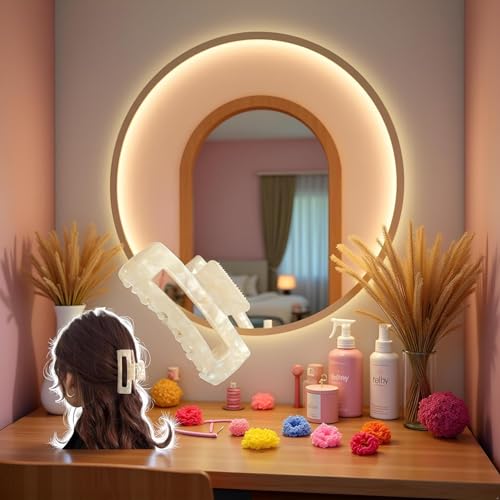 JIANSHUILIAN 2-Piece Rectangular Hair Claw Clips for Women - Non-Slip Large Hair Clips