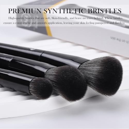KINGMAS 3-Piece Kabuki Makeup Brush Set - Foundation, Contour & Concealer