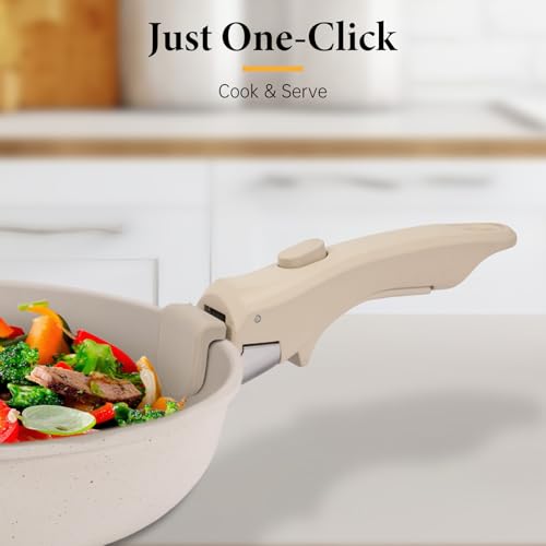 Removable Pot Handle for Cookware - Cream Beige, Durable & Heat-Resistant