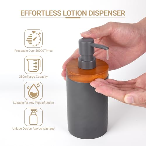 Gray Refillable Hand Soap Dispenser - 380ml Durable & Eco-Friendly
