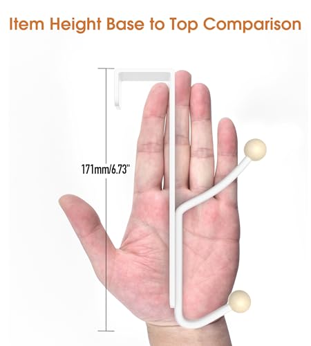 CHAUNCEY HOME Heavy Duty Over The Door Hooks, 2 Pack - Matte White