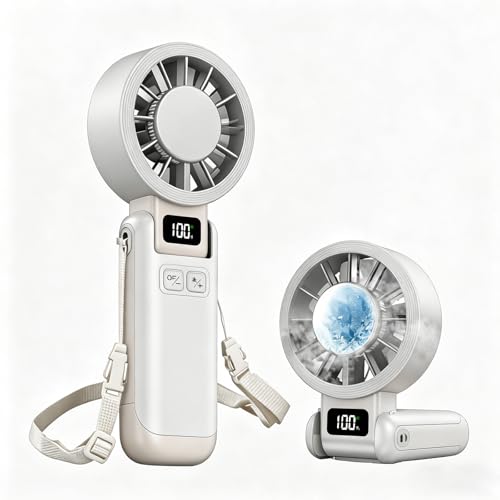 VanSmaGo White Handheld Turbo Ice Cooling Fan - 3-in-1 Portable Design