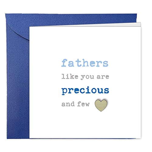 Touching Father's Day Card with Wooden Heart - Misaria
