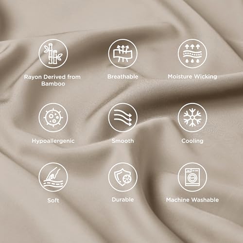 Cooling Bamboo Pillowcase Set - 2 Queen Pillowcases 20x30