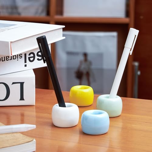 Airmoon Mini Ceramic Toothbrush Holder - White Countertop Organizer, Pack of 2
