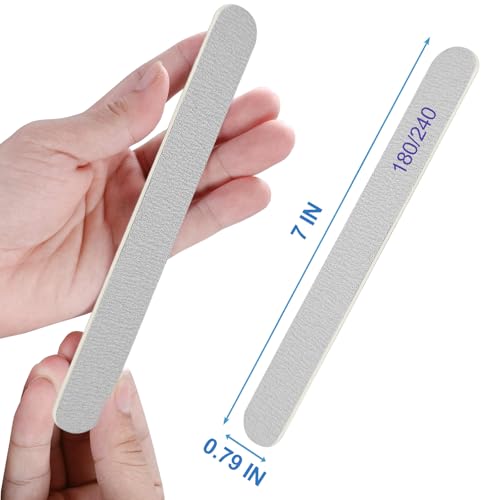 AhaTopia Professional Wooden Nail Files & Emery Boards 180/240 Grit (24 Pack)