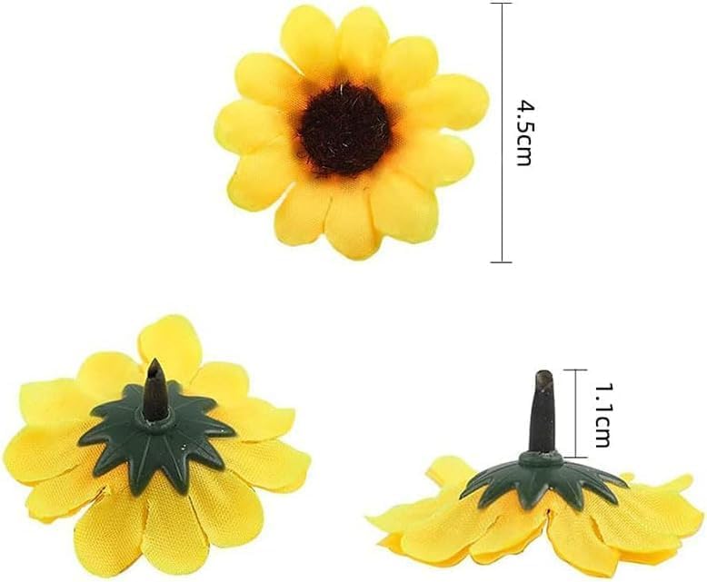 100Pcs 1.5-Inch Artificial Mini Sunflower Heads for DIY Crafts & Decor