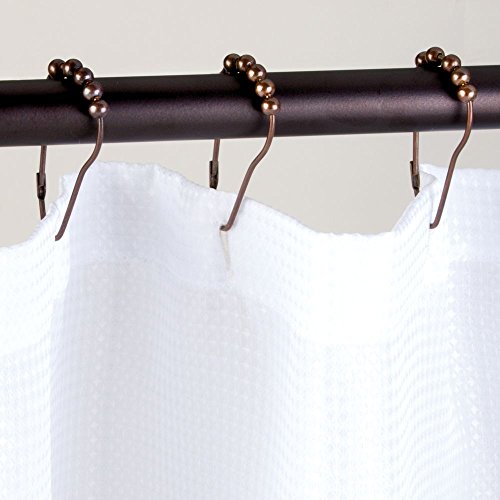 iDesign Bronze Shower Curtain Rings - Set of 12, Smooth Gliding