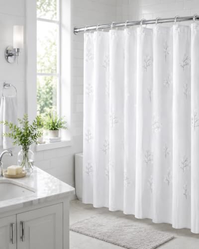 Transparent Shower Curtain Rings - 12 Durable Plastic Hooks
