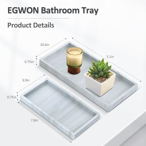 EGWON Silicone Bathroom Vanity Tray, Anti-Slip Countertop Organizer