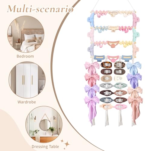 SNOWSTAR Macrame Hair Claw Clip Organizer Wall Storage for Women & Girls