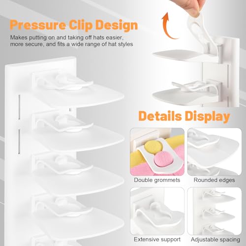 Dntorx Hat Organizer for Baseball Caps - 2 Pack, Holds 40 Hats