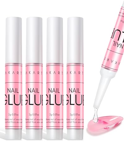 Makartt Nail Glue for Press-On Nails & Tips - 5x2g Air Dry Tubes