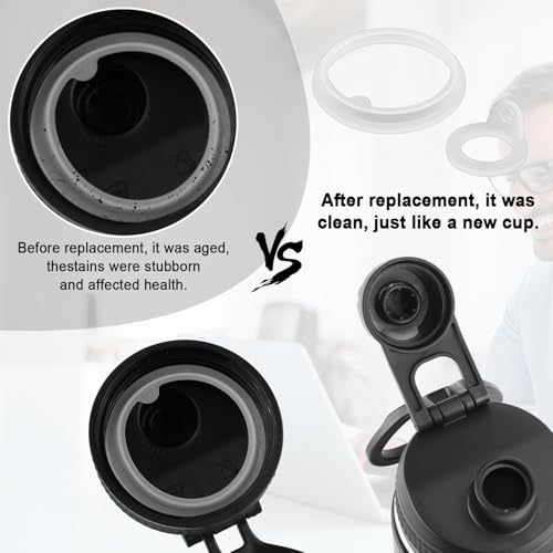 6pcs Replacement Gaskets Compatible with TAKEYA Water Bottle, Leak-Proof Silicone Seal Ring Seal Parts Lid Accessories Washer for TAKEYA Actives 18oz 22oz 24oz 32oz 40oz (Not for TAKEYA Originals)