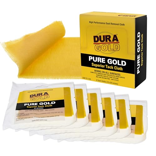 Dura-Gold Pure Gold Tack Cloths (Pack of 6) for Woodworking & Automotive Painting