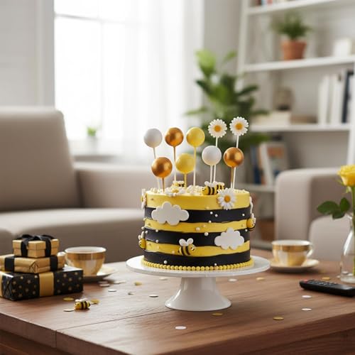 34 Piece Edible Bumblebee and Daisy Cake Decorations