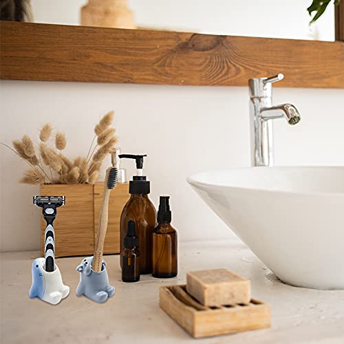 SNOMEL Shark Cartoon Toothbrush Holder - Fun Resin Toothbrush Stand for Kids & Adults