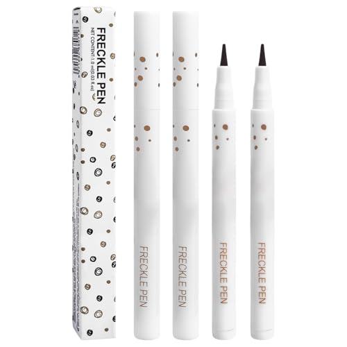 Janwana Natural Freckle Pen 2-Pack - Waterproof & Long Lasting Faux Freckle Makeup Pencil, Natural Coffee