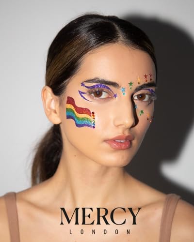 Pride Flag Face Gems by Mercy London - Reusable Rainbow Rhinestones