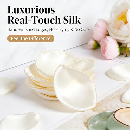 400 Pcs White Silk Rose Petals - Real Touch Artificial Flower Decor