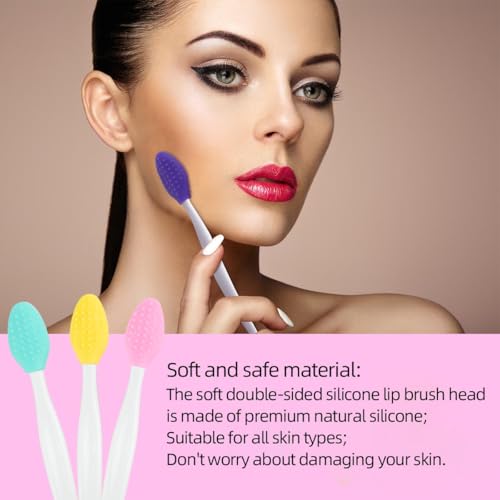 Silicone Exfoliating Lip Brushes 10-Pack - Double-Sided Nose and Face Scrubber Tool for Smooth Skin