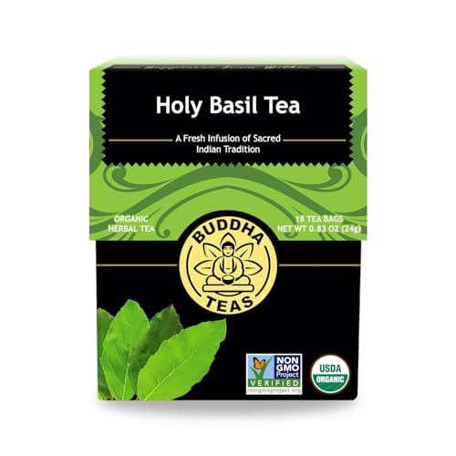 Buddha Teas Organic Holy Basil Herbal Tea - Caffeine Free, 18 Tea Bags