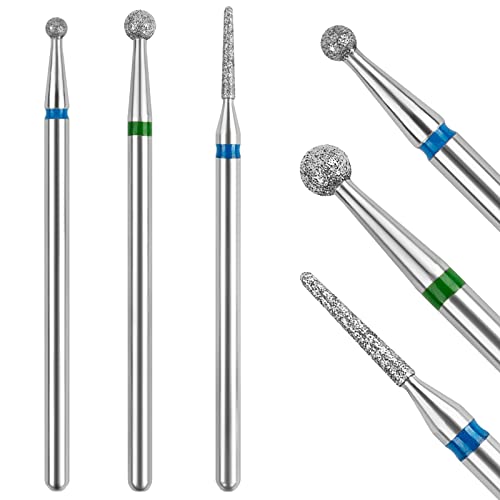 Difenni Diamond Cuticle Drill Bits Set for Electric Nail File 3pcs