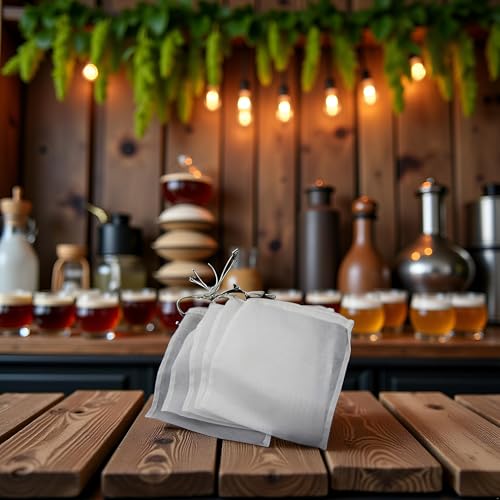 5 Pcs Nylon Straining Bags Fine Mesh for Homebrew Beer Wine 6x7.8 Inch