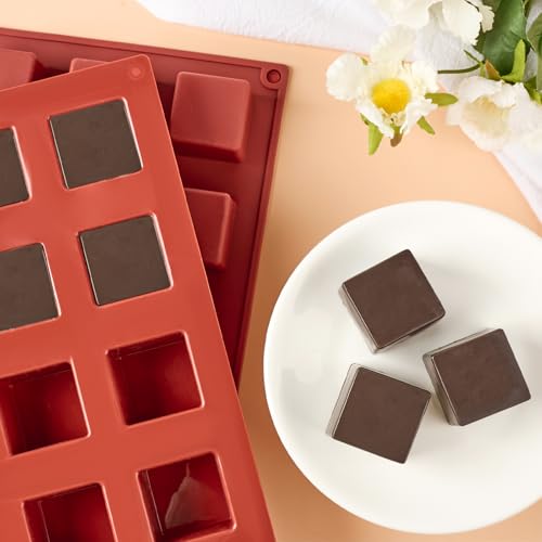 30-Cavity Silicone Cube Cake Molds - 2 Pack for Baking