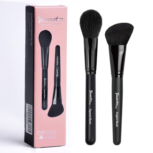 Bueart Design Tapered and Angled Blush Makeup Brush Set Vegan